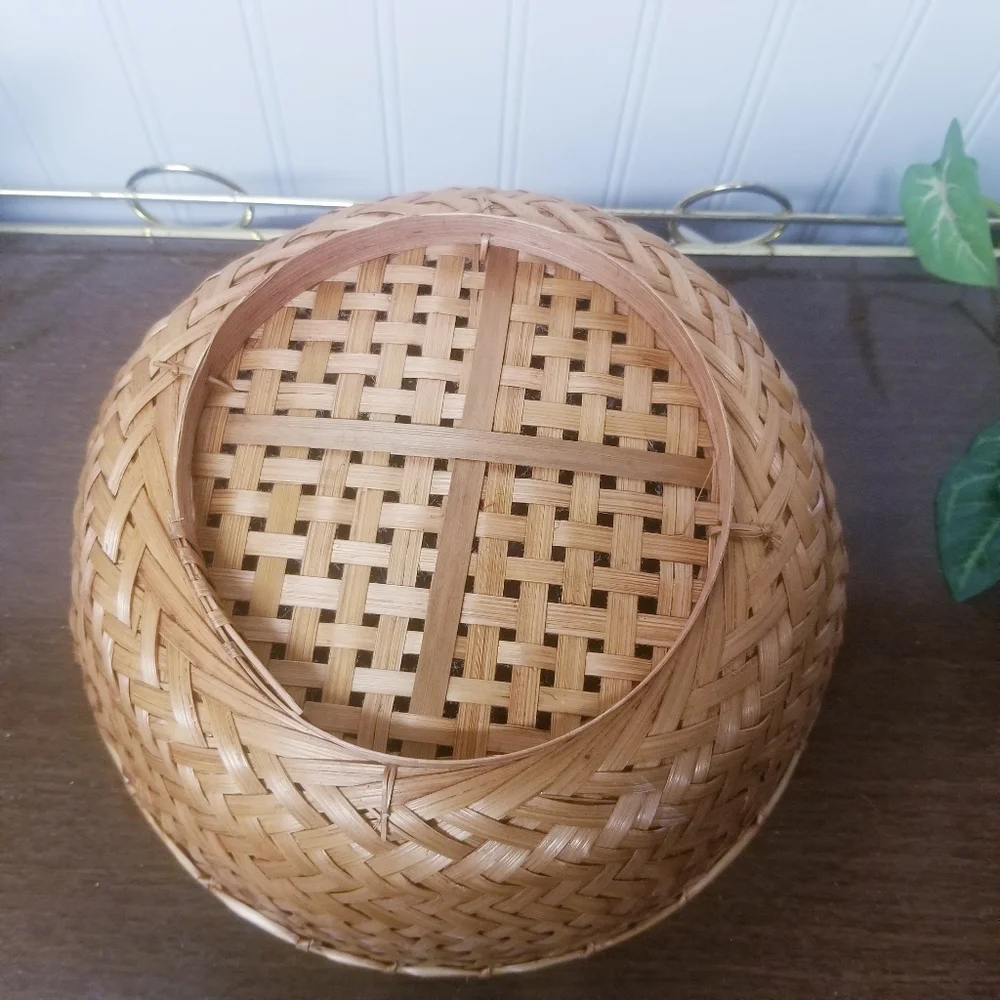 Vintage Woven Bamboo Basket